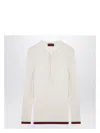 Gucci White Long Sleeved Top In Rib Silk Man