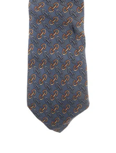 Pre-owned Gucci Men's Silk Tie In Blue