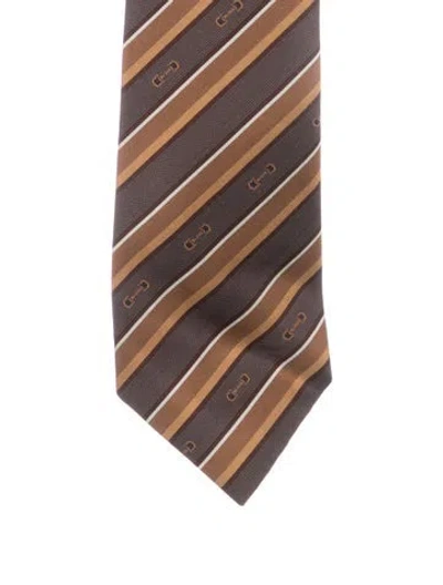 Pre-owned Gucci Men's Silk Tie In Brown