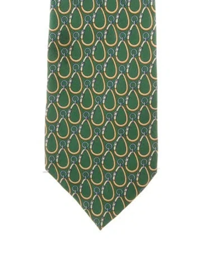 Pre-owned Gucci Men's Silk Tie In Green
