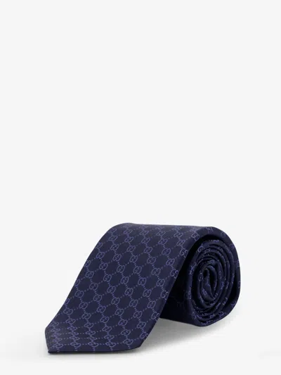 Gucci Men Silk Tie In Blue