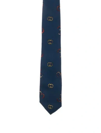 Pre-owned Gucci Men's Silk Tie W/tags In Blue