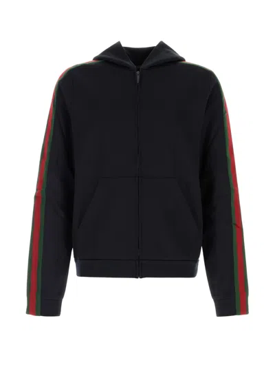 Gucci Men's Silk-cotton Sweater In Navy