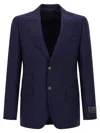 Gucci Tailored Blazer With Front Pockets And Notch Lapel In Blue