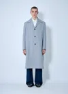 Gucci Men Single-breasted Wool Coat In Blue