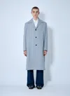 Gucci Men Single-breasted Wool Coat In Blue