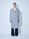 Gucci Men Single-breasted Wool Coat In Blue