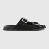 Gucci Rhein Open Suede Leather Sandals In Black