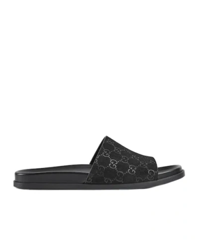 GUCCI GUCCI LOGO DETAILED SLIDE SANDALS