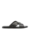 Gucci Leather Slides In Black