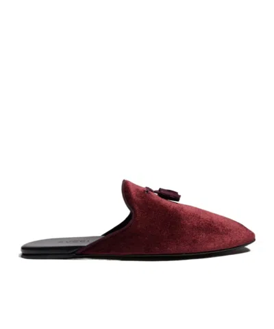 Gucci Men's Slipper With Tassel In Burgundy