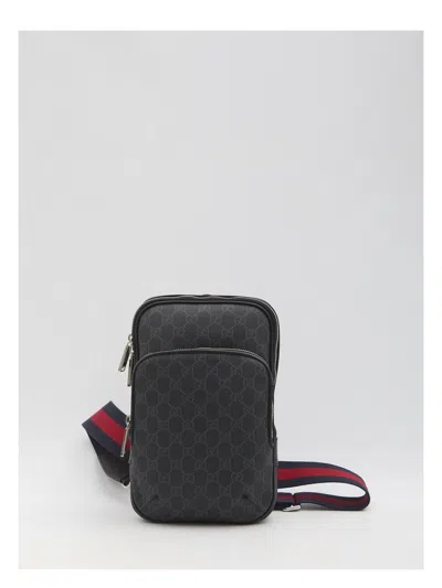 Gucci Men's Small Gg Crossbody Bag In Black