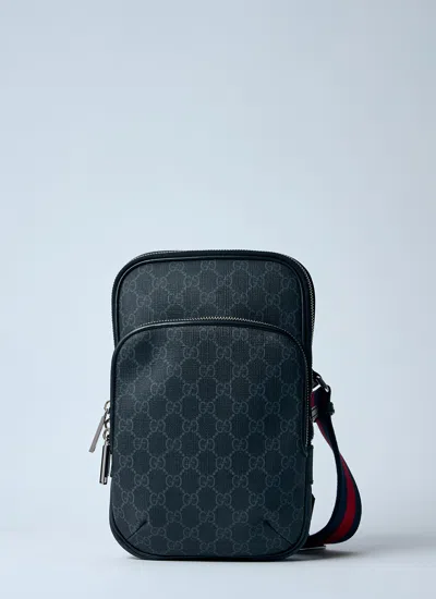 Gucci Men Small Gg Crossbody Bag In Black