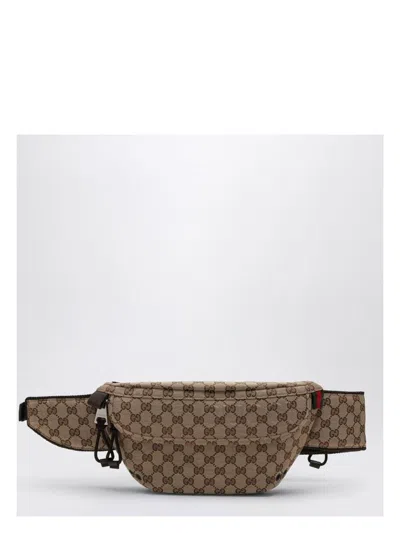 Gucci Men's Small Gg Fabric Waist Bag In Sand