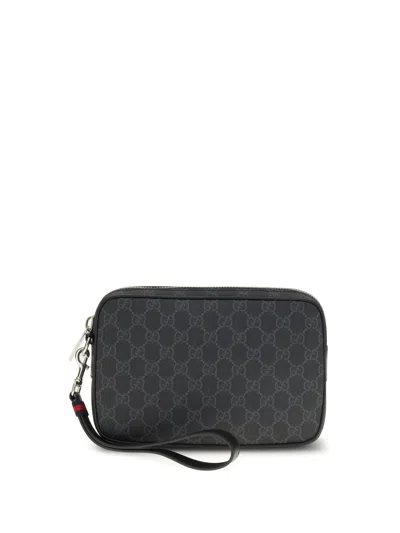 Gucci Men Small Gg Pouch In Black