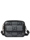Gucci Men Small Jumbo Gg Crossbody Bag In Black