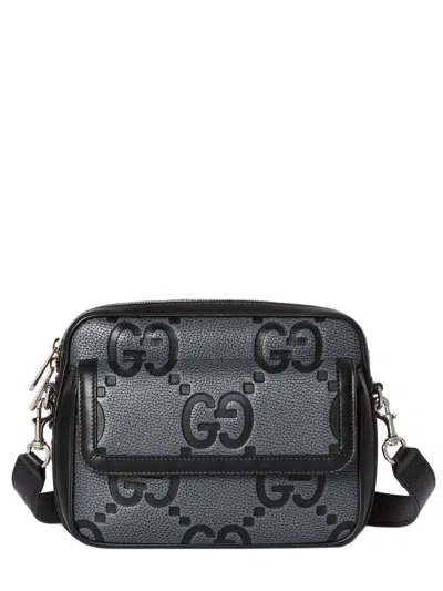 Gucci Men Small Jumbo Gg Crossbody Bag In Black