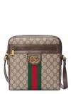 Gucci Men Gg Supreme Fabric Small Ophidia Crossbody Bag In Brown