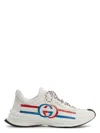Gucci Run Printed Leather Sneakers In Grwhite
