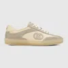 Gucci Dual-tone Mesh And Suede Sneakers In Neutral