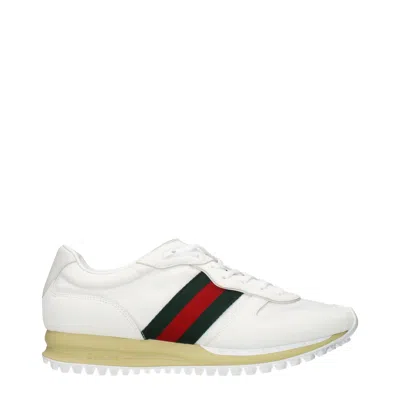 Gucci Re-motion Monogram Stripe Sneakers In White