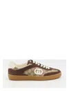 Gucci Men G75 Low-top Supreme Gg Fabric And Suede Sneakers