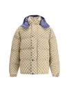 Gucci Gg Patterned Padded Down Jacket In Yellow