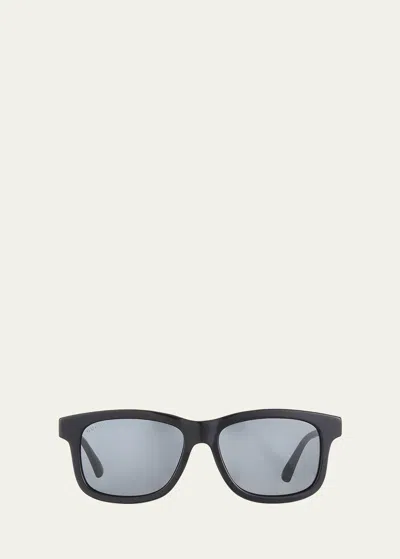 Gucci Men's Square Acetate Sunglasses In Black