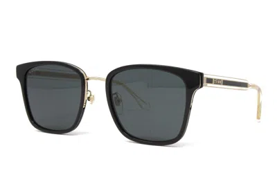 Pre-owned Gucci Men's Square Sunglasses Gg0563skn-001 Black Crystal 55mm Gray Lens