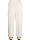 GUCCI MEN'S STRIPED ELASTIC TRACK PANTS IN WHITE FOR FW23