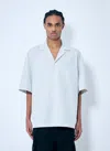 Gucci Button-down Cotton Shirt With Silk Back In Blue