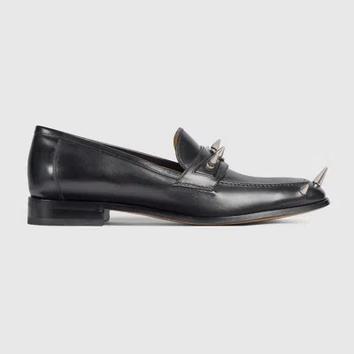 Gucci Men's Studded Loafer In Animal Print