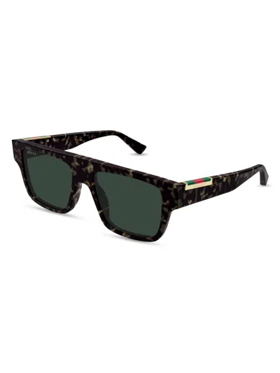 GUCCI MEN'S SUBTLE WEB 53MM SQUARE SUNGLASSES