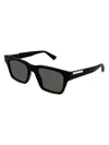 Gucci Web-stripe Square-frame Sunglasses In Black