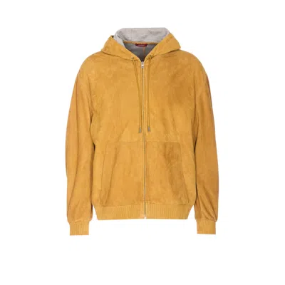 Gucci Long Sleeve Bomber Jacket Hooded In Gold
