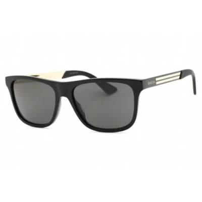 Pre-owned Gucci Men's Sunglasses Black Acetate/metal Square Full Rim Frame Gg0687s 002 In Gray