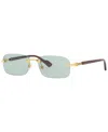 Gucci Gold Burgundy Green Metal Sunglasses In Gold