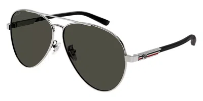 Pre-owned Gucci Men's Sunglasses Gunmetal/black Frame Gray Lens Gg1288sa 001 61 61-13-145 In Gunmetal/black / Gray