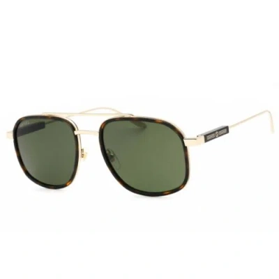 Pre-owned Gucci Men's Sunglasses Havana/gold Metal Frame Green Lens Gg1310s 002