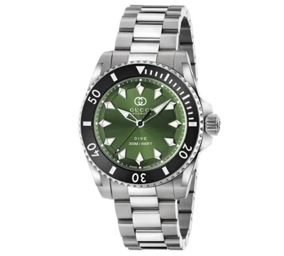 Gucci Men's Swiss Automatic G-timeless Stainless Steel Bracelet Watch 40mm In Green