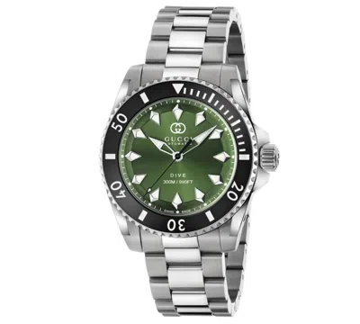 Gucci Men's Swiss Automatic G-timeless Stainless Steel Bracelet Watch 40mm In Green Steel Black
