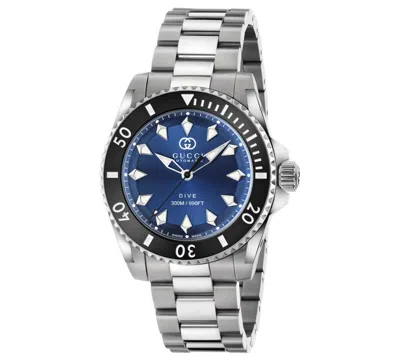 Gucci Men's Swiss Automatic G-timeless Stainless Steel Bracelet Watch 40mm In Blue