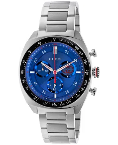 Gucci Men's Swiss Chronograph Interlocking Stainless Steel Bracelet Watch 41mm In No Color