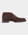 Gucci Men's Sylke Suede Bit Lug-sole Chukka Boots In Cocoa