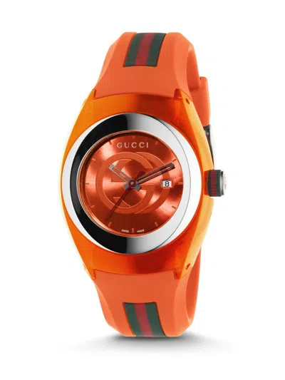 Gucci Men's Sync Stainless Steel Rubber Watch In Orange
