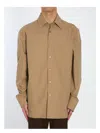 Gucci T-shirt With Embossed Logo In Beige