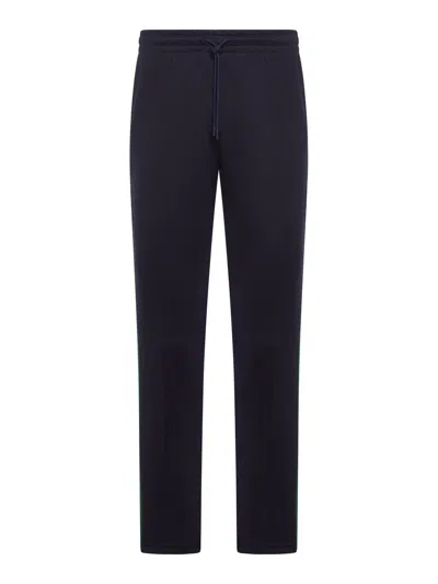 Gucci Men Technical Jersey Sports Trousers With Web Tape In Blue