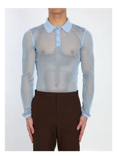 GUCCI MEN'S TECHNICAL MESH POLO SHIRT