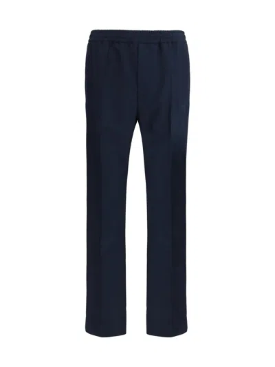 Gucci Men Technical Panama Trousers In Blue