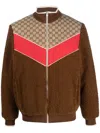 Gucci Gg Monogram-pattern Zip-up Jacket In Brown